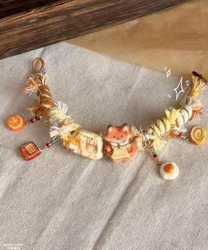 Handmade Yellow Alloy Weave Small Snimal Charm Bracelet