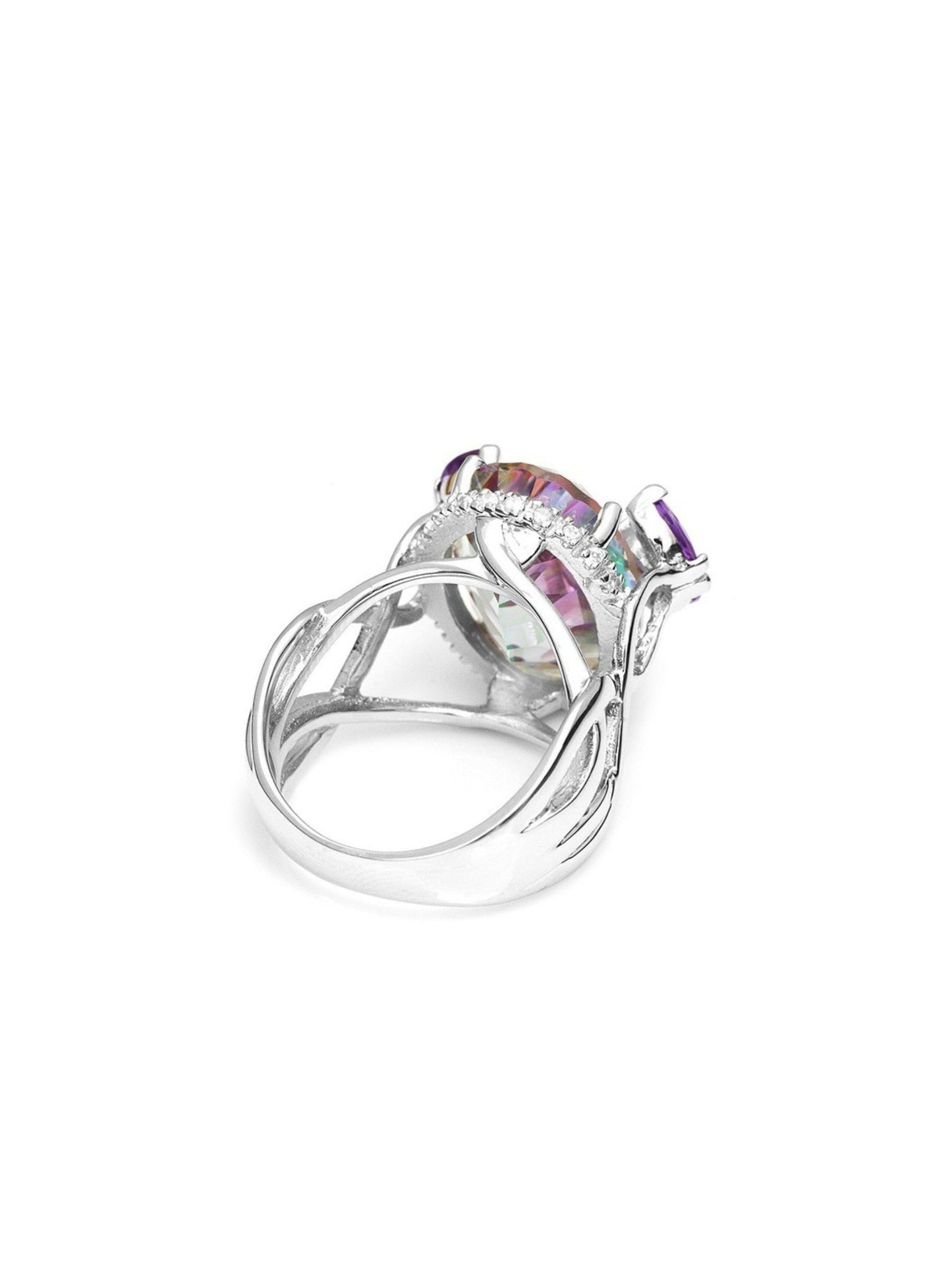 Aurora Crystal Sterling Silver Ring