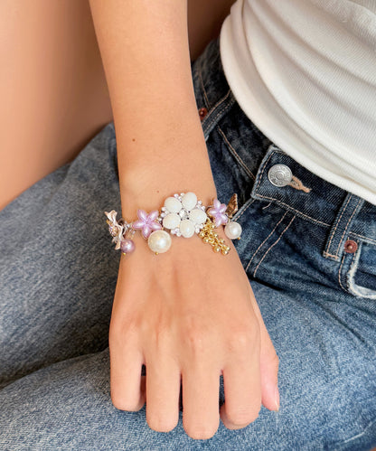 Pearl Butterfly Adjustable Alloy Bracelet