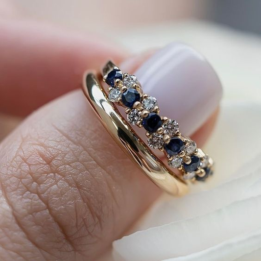 Blue Zirconia Gold Ring