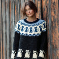 Comstylish Vintage Fairman Island Cat Round Collar Sweater