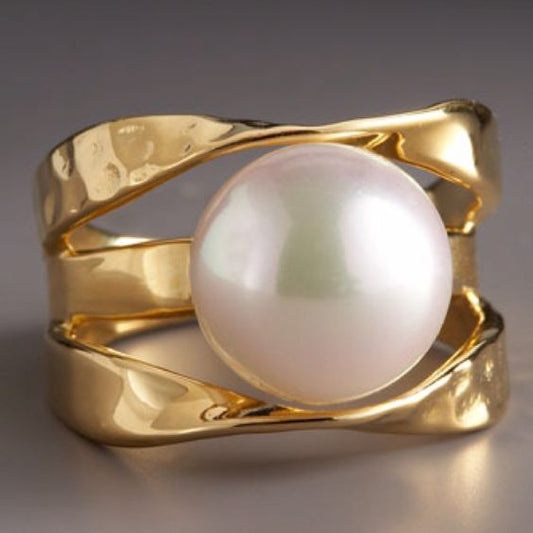 Pearl Gold Layered Ring