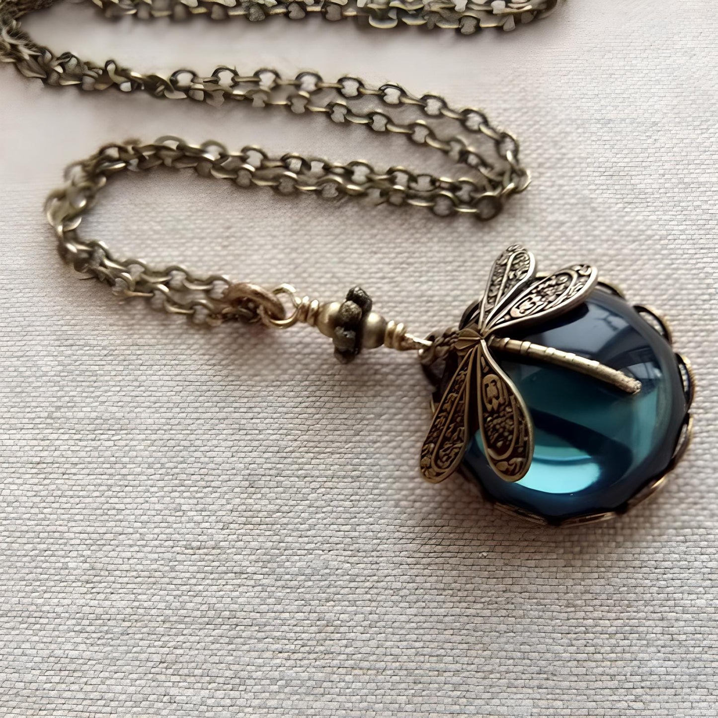 Enchanted Dragonfly Crystal Drop Necklace