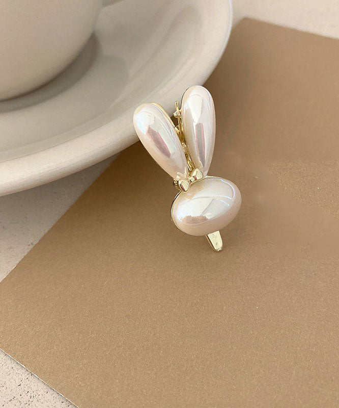 Simple White a Pair Alloy Little Rabbit Hairpin