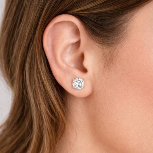 "bentley" 2 Carat Silver Stud Earrings