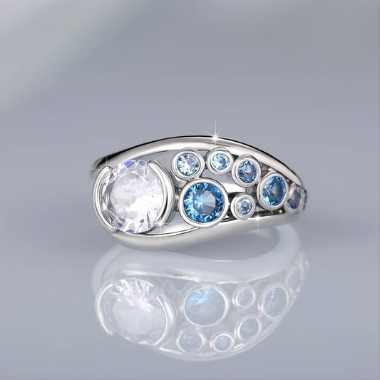 Silver & Blue Zirconia Ring
