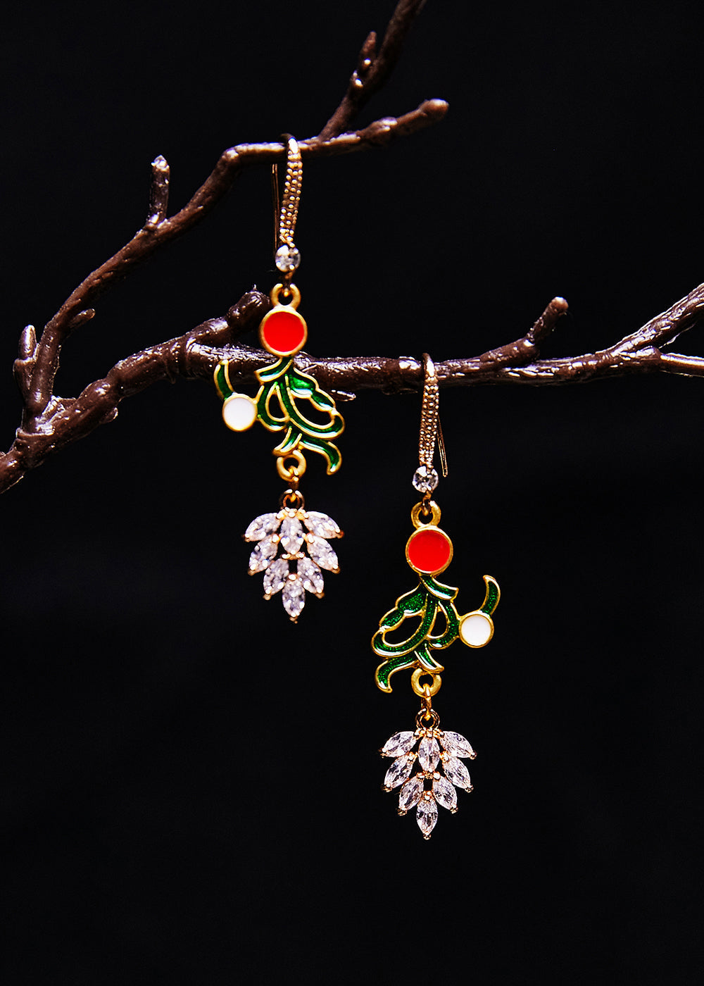 Zircon Gilding Metal Drop Earrings