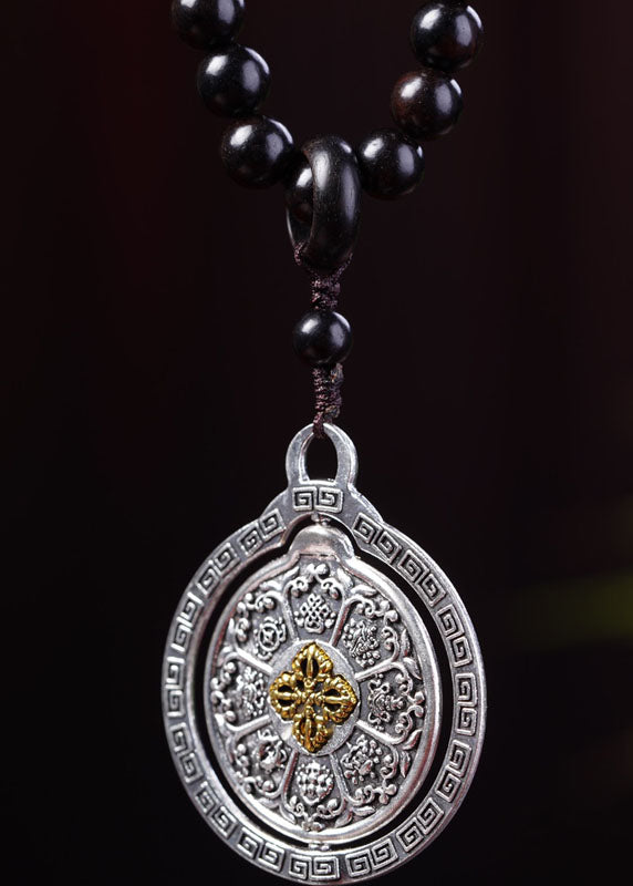 Classy Black Pendant Gratuated Bead Necklace