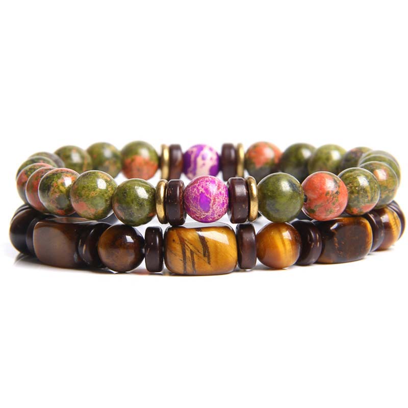 8mm Tiger Eye Emperor Stone Healing Bracelet for Meditation