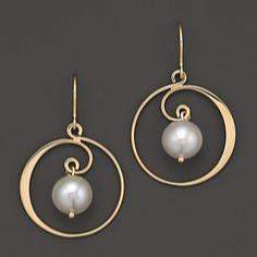 Hoop & Pearl Golden Earrings