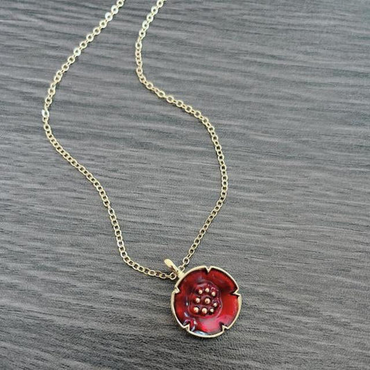 Red Necklace in Gold