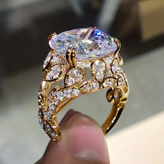 Glass Gold Ring