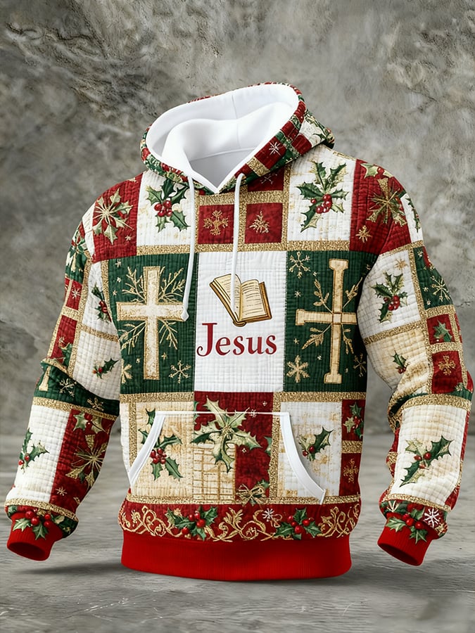 Men's Casual Faith Print Hoodie 