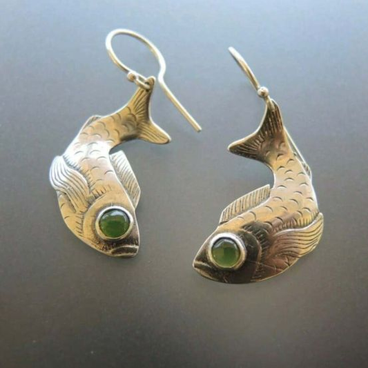 Silver Koi Earrings