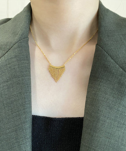 Stylish Tassel 14k Gold Pendant Necklace