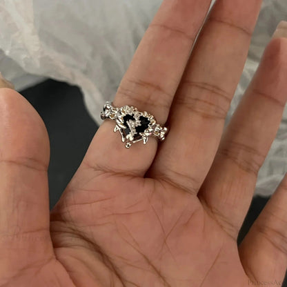 Dark Crystal Ebony Spider Ring