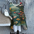 Vintage Flower And Fish Loose Linen Cozy Shirt Tunic Top elevenforest