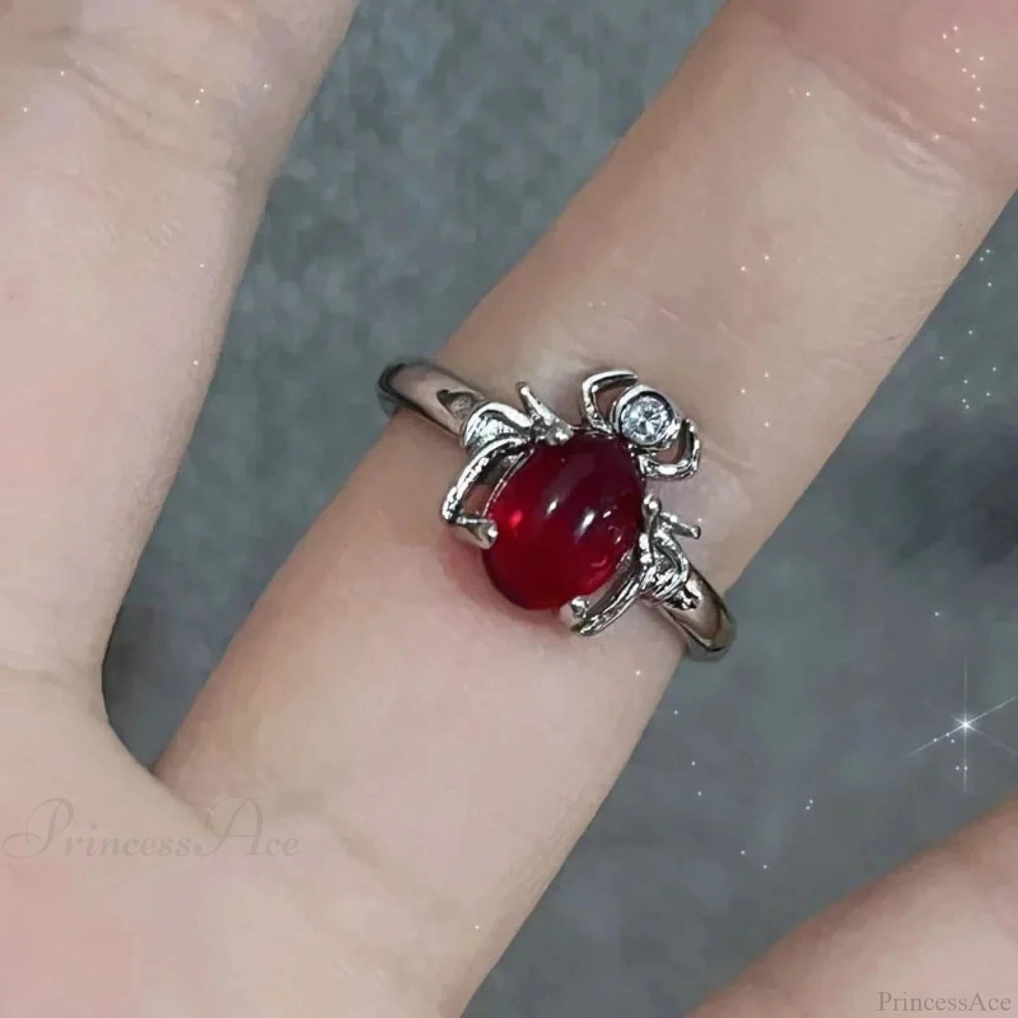 Crimson Crystal Affection Heart Gothic Band