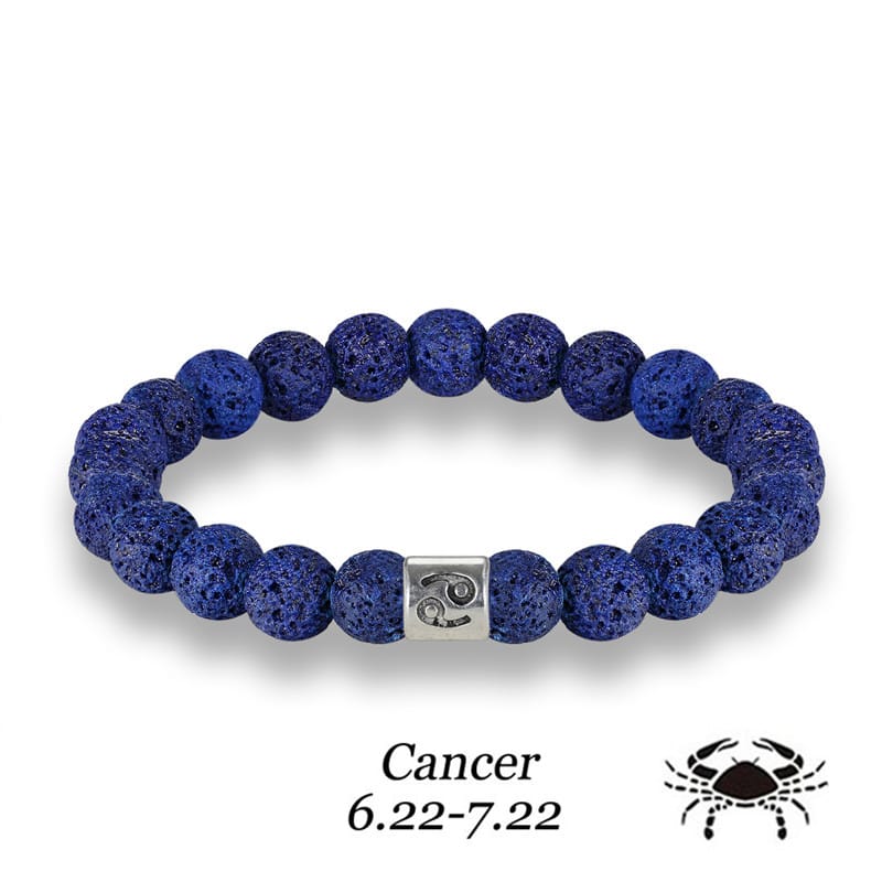 Handmade Lava Stone Zodiac Bracelet