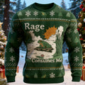 Rage Consumes Me Frog Pond Christmas Ugly Flannel Sweatshirt elevenforest