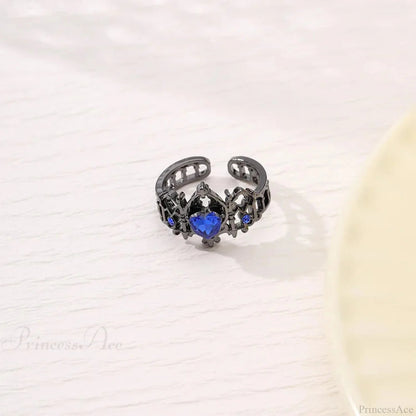 Kpop Y2k Crystal Heart Changeable Gothic Ring