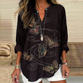 Women'S Vintage Butterfly Art Print Casual Shirt elevenforest