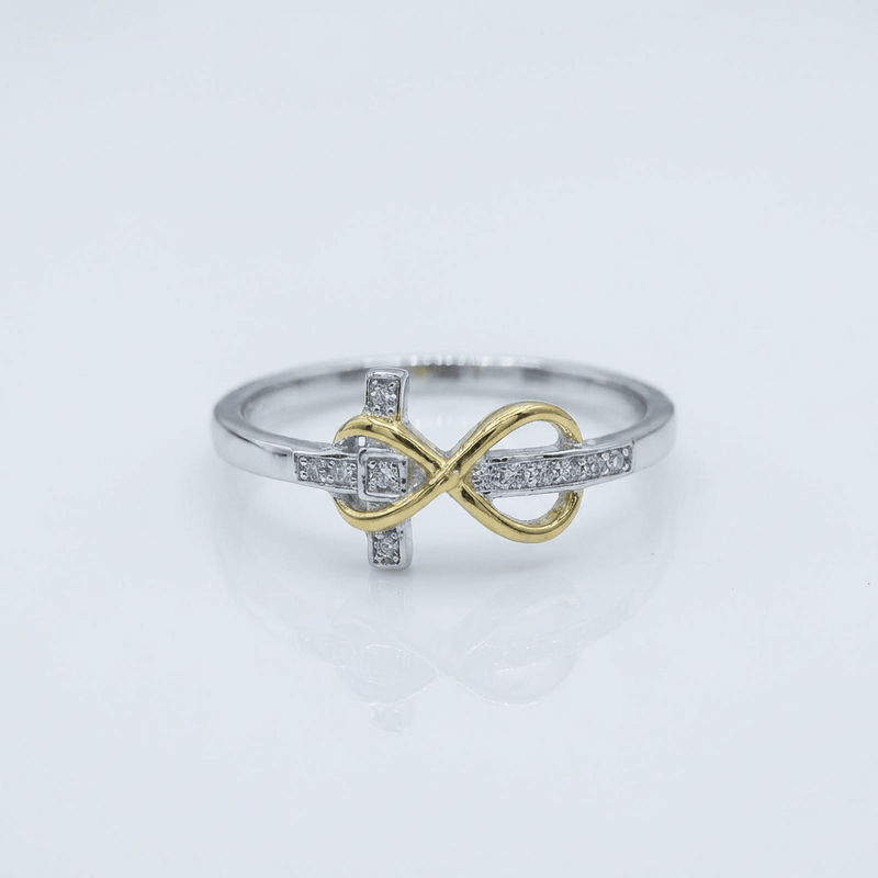 Silver & Gold Plated Cross Ring