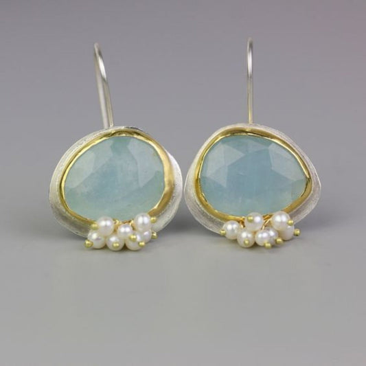 Light Blue Stone Earrings