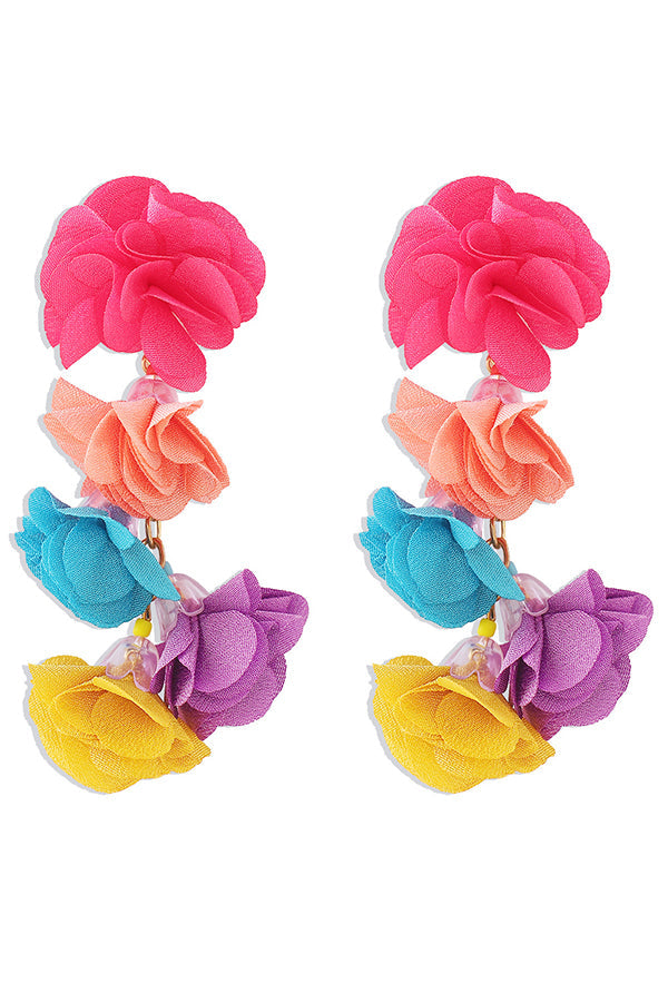 Style Colorful Flower Tassel Earrings
