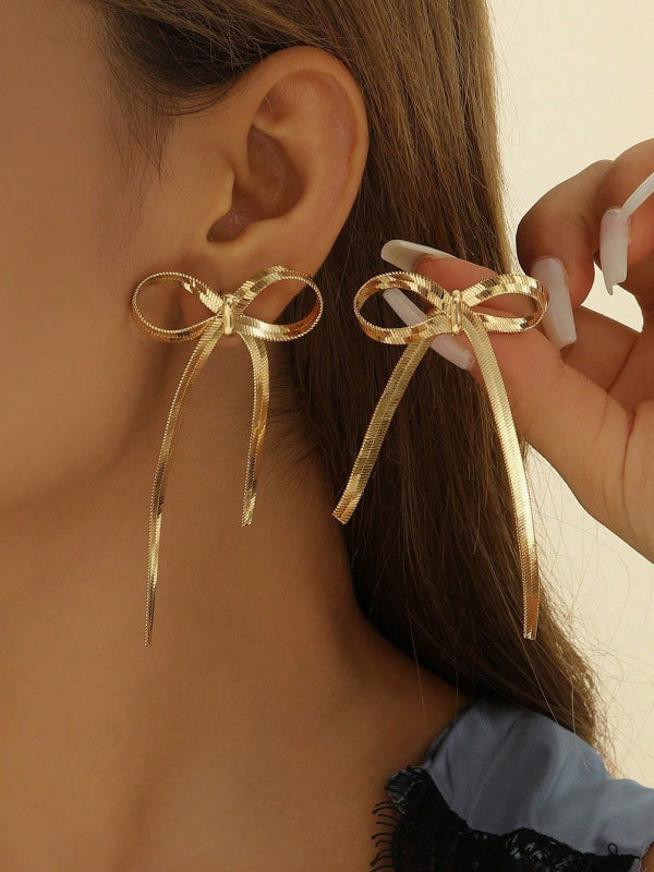 Bowknot Color Drop Earrings