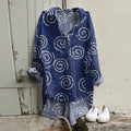 Japanese Art Geometric Print Long Sleeve Casual Shirt elevenforest