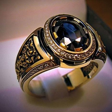 Dark Blue Golden Ring