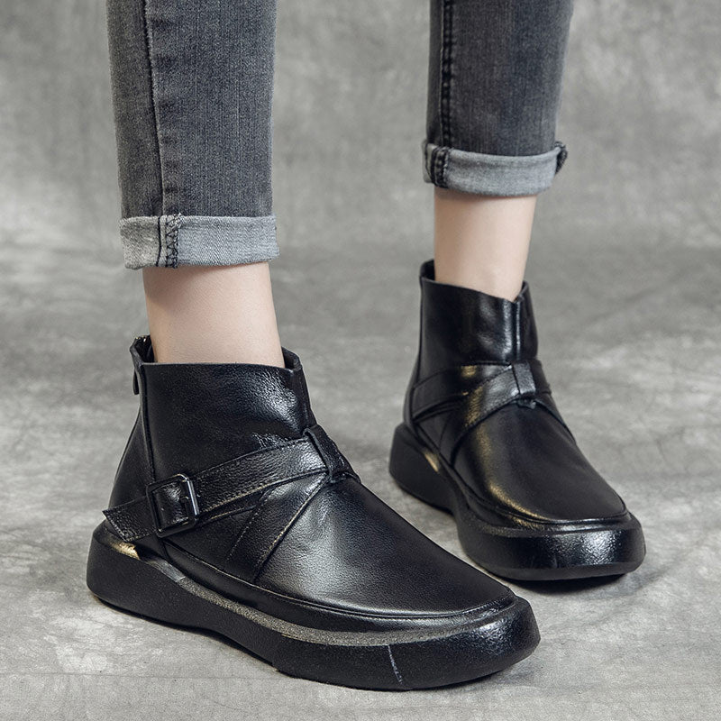 Martin Cowhide Soft British Belt Buckle Boots