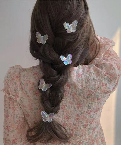 Nude Acrylic Metal Butterfly Five Hairpin