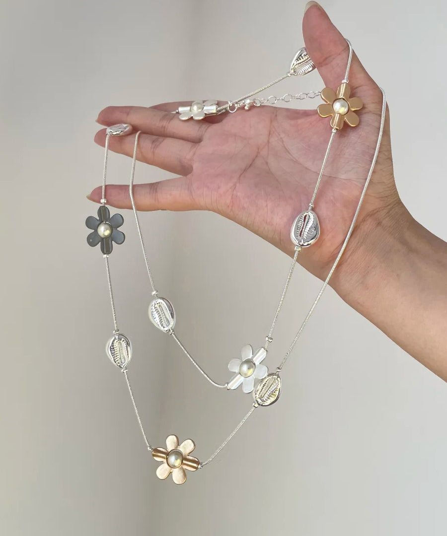 Rainbow Metal Alloy Zircon Gratuated Bead Necklace