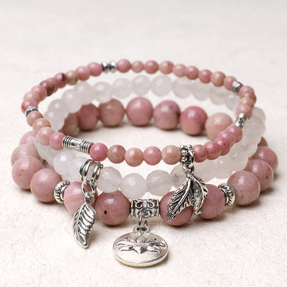 Amethyst Crystal Healing Bracelet With Lotus Symbol | 6-8mm Beads
