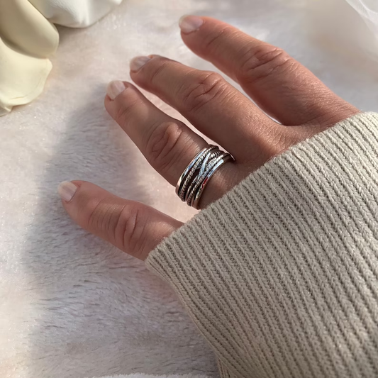 Silver Layered Ring