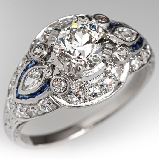 Glass Zirconia Silver Ring