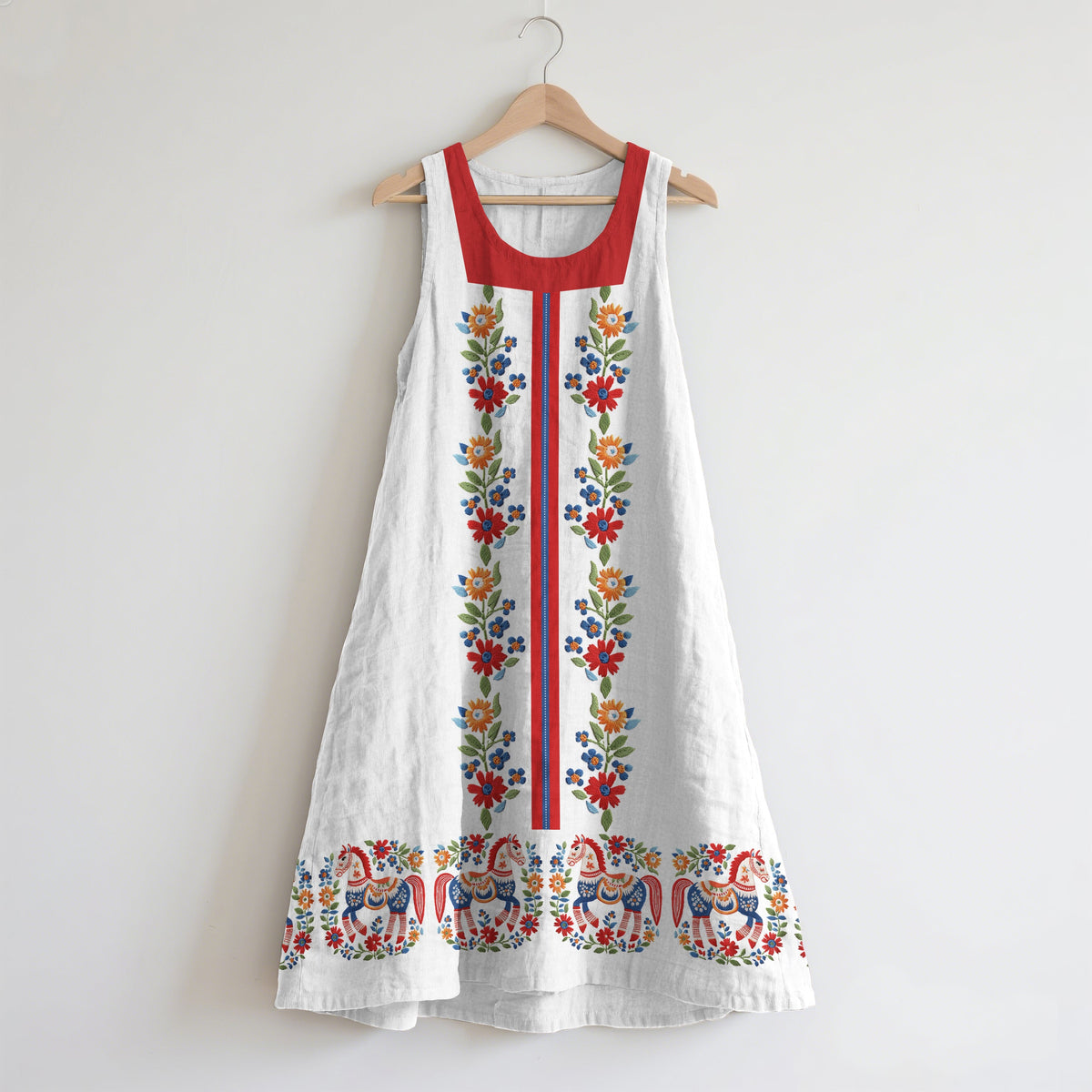 Vintage Swedish Art Linen Tank Dress elevenforest