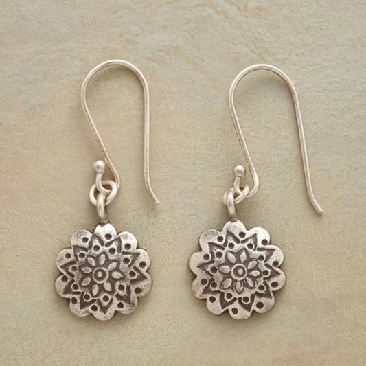 Silver Mandala Earrings