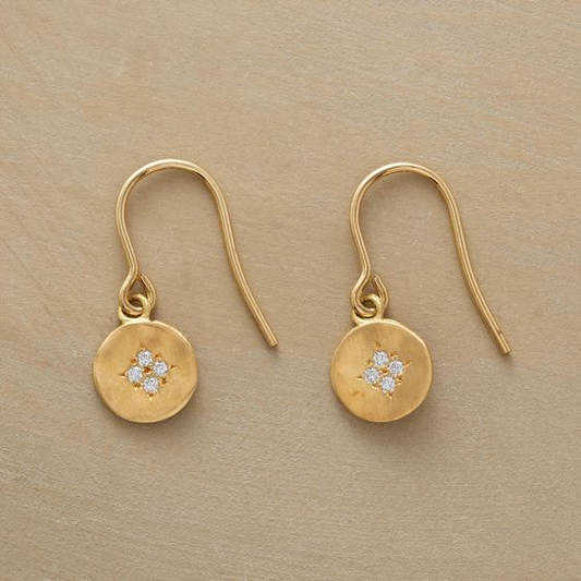 Golden Rounded Zirconia Earrings
