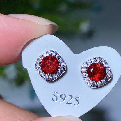 7-12mm Silver Crystal Stud Earrings for Healing & Balance