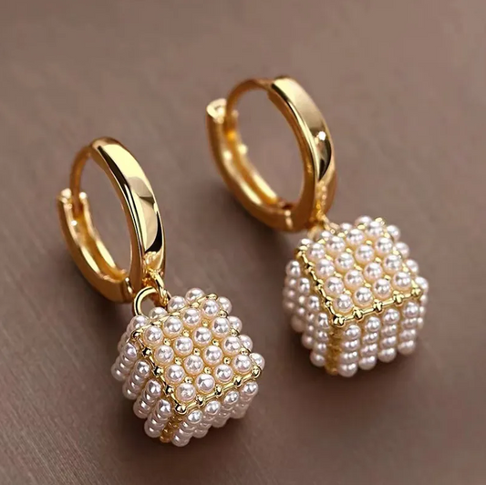Cubic Pearl Earrings