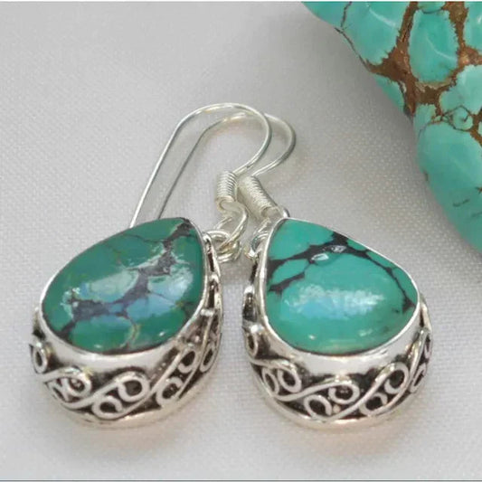 Natural Turquoise Stone Earrings