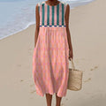 Women's Vintage Geometry Color Block Print Casual Dress elevenforest