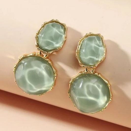 Ocean Green Crystal Earrings