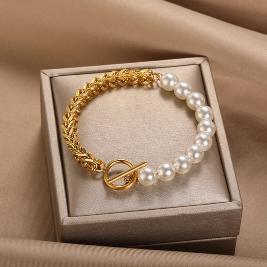 Gold & Pearl Bracelet