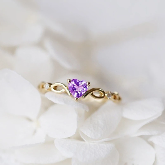Purple Heart Zirconia Ring