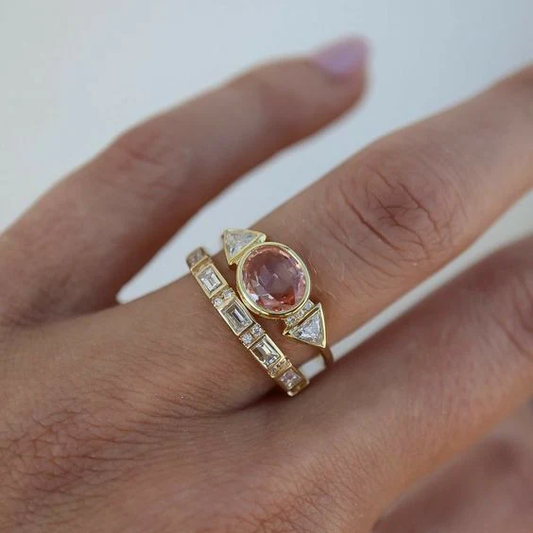 Red Crystal Ring Set