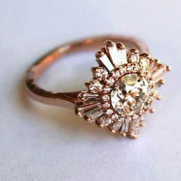 Rose Crystal Mandala Ring